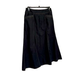 New York Clothing Co Fit & Flare Skirt W/Pockets Size 12 Midnight Blue